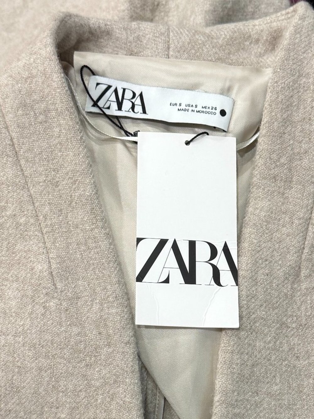 ZARA ZW COLLECTION LIMITED EDITION MINIMAL WOOL BLEND COAT - Picture 8 of 8